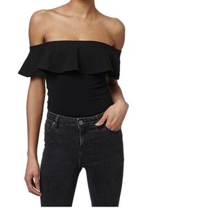 Topshop ruffle off the shoulder bodysuit